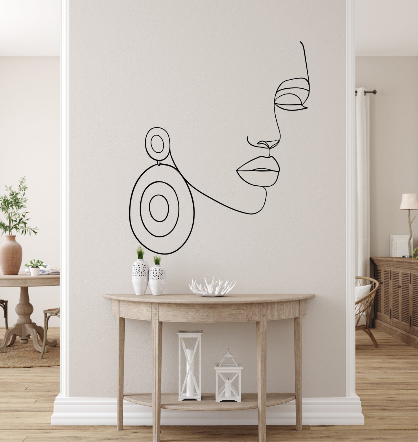 Beautiful Face Decal Abstract Wall Removable Sticker Room Décor