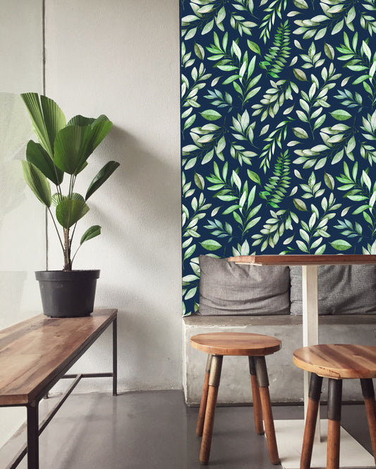 Green Leaves Dark Greenery Wallpapers Self-Adhesive Wall Art