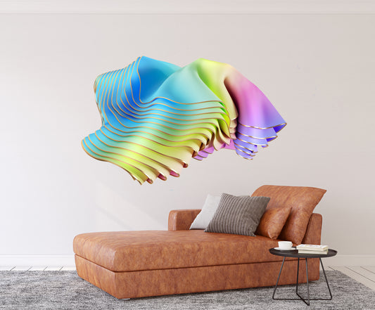 Abstract Layered Matter Pastel Wall Decal Self Adhesive Décor