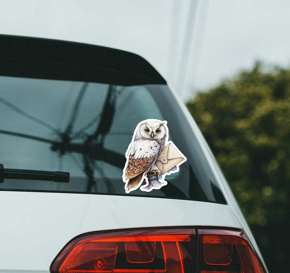 Magic Owl Wizard World Bumper Sticker Laptop Decal