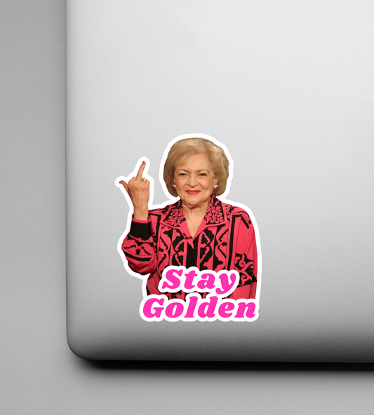 Stay Golden Betty White Bumper Sticker Laptop Decal