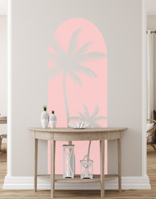Tropical Arch Palm Wall Decal Boho Sticker Palm Tree Décor Removable Self- Adhesive Sticker