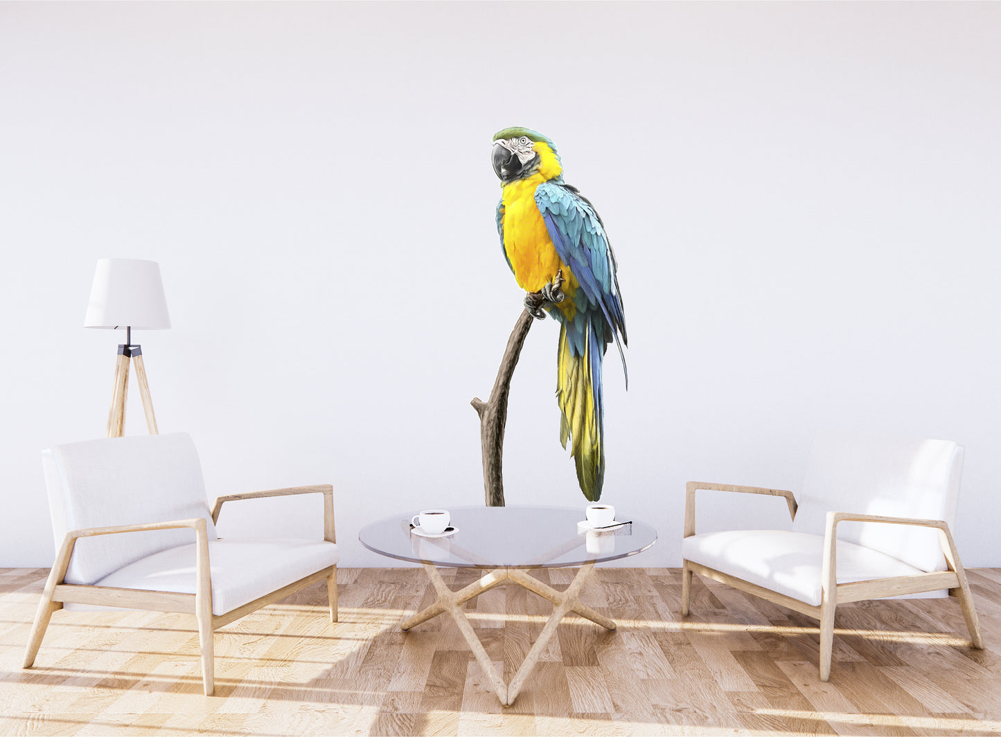 Parrot Wall Decal Large Sticker Tropical Vibes Décor Colorful Bird Sticker