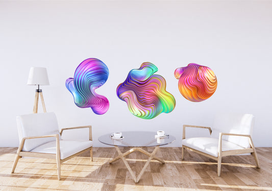 Rainbow Trio Wall Decal Abstract Illustration Wall Décor
