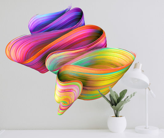 Rainbow Abstract 3d Effect Wall Decal Self Adhesive