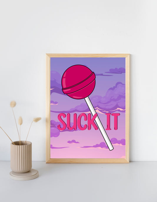 Give a a Lick Lollypop Poster Art Print