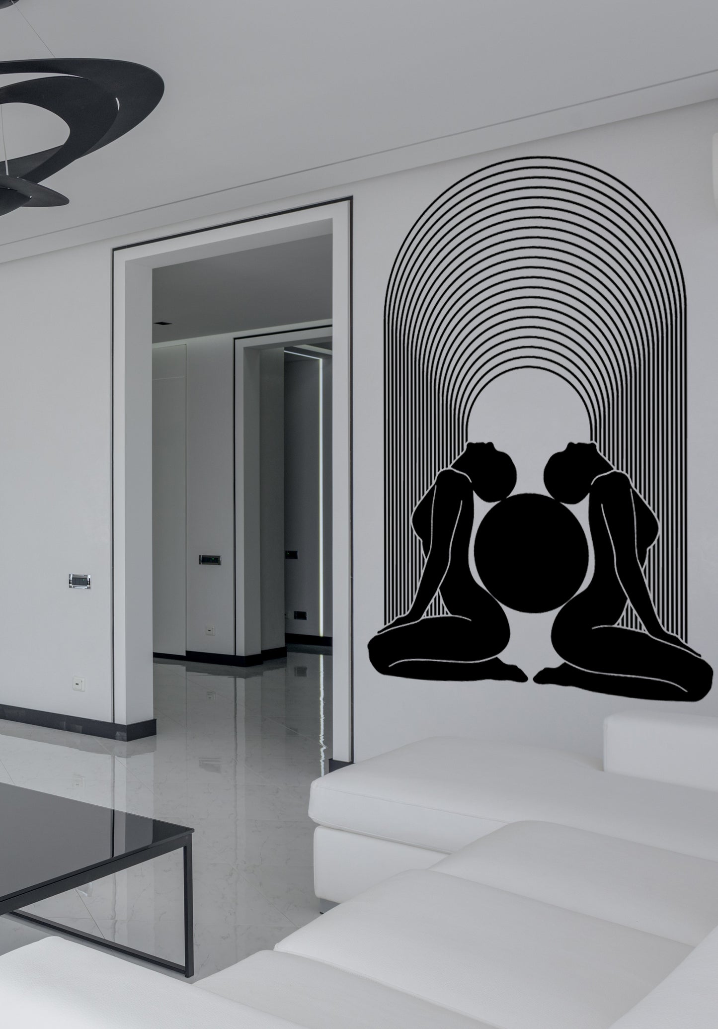 Arch Wall Decal Abstract Boho Décor Girls Silhouette Sticker Modern Style Large Wall Vinyl Art