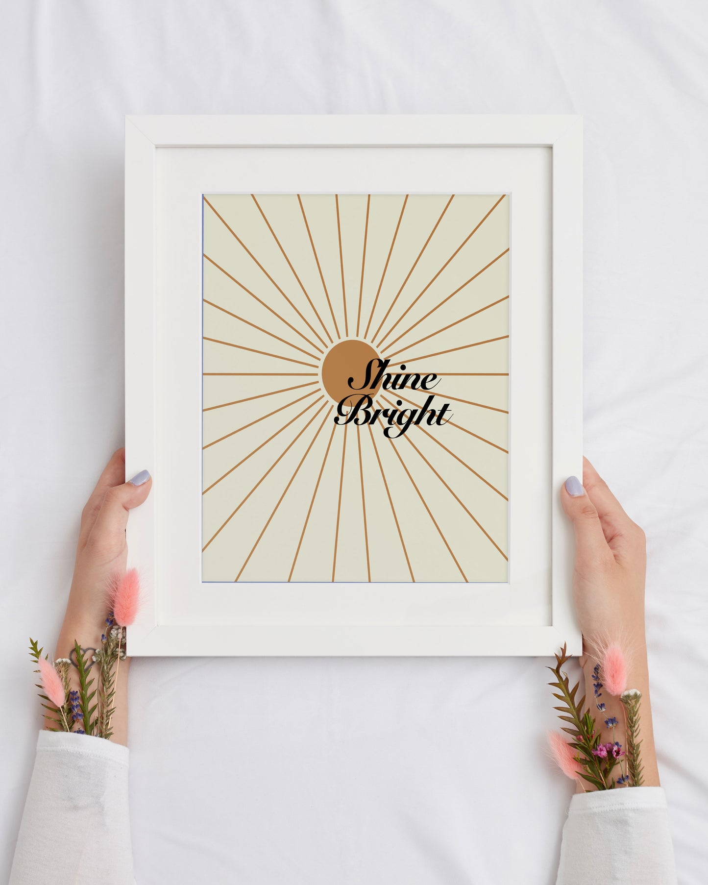 Shine Bright Boho Poster Minimalist Inspirational Wall Art Print