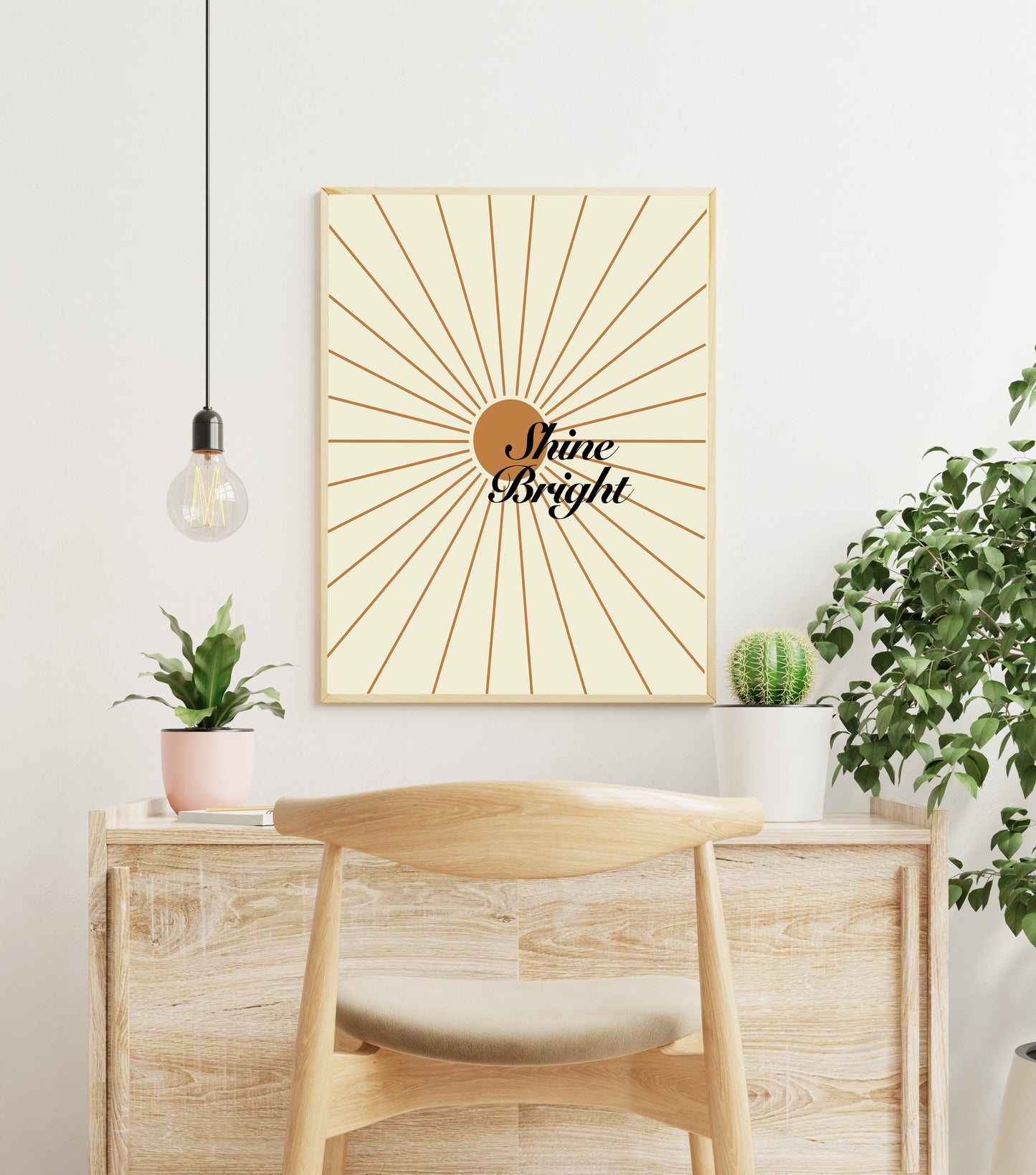 Shine Bright Boho Poster Minimalist Inspirational Wall Art Print