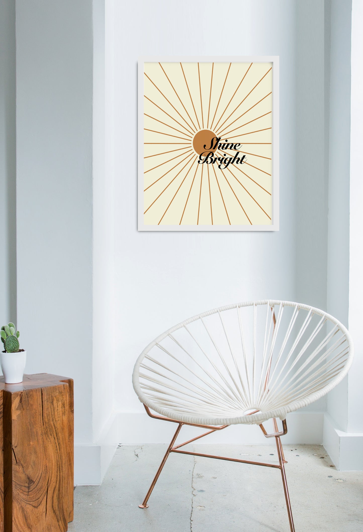 Shine Bright Boho Poster Minimalist Inspirational Wall Art Print