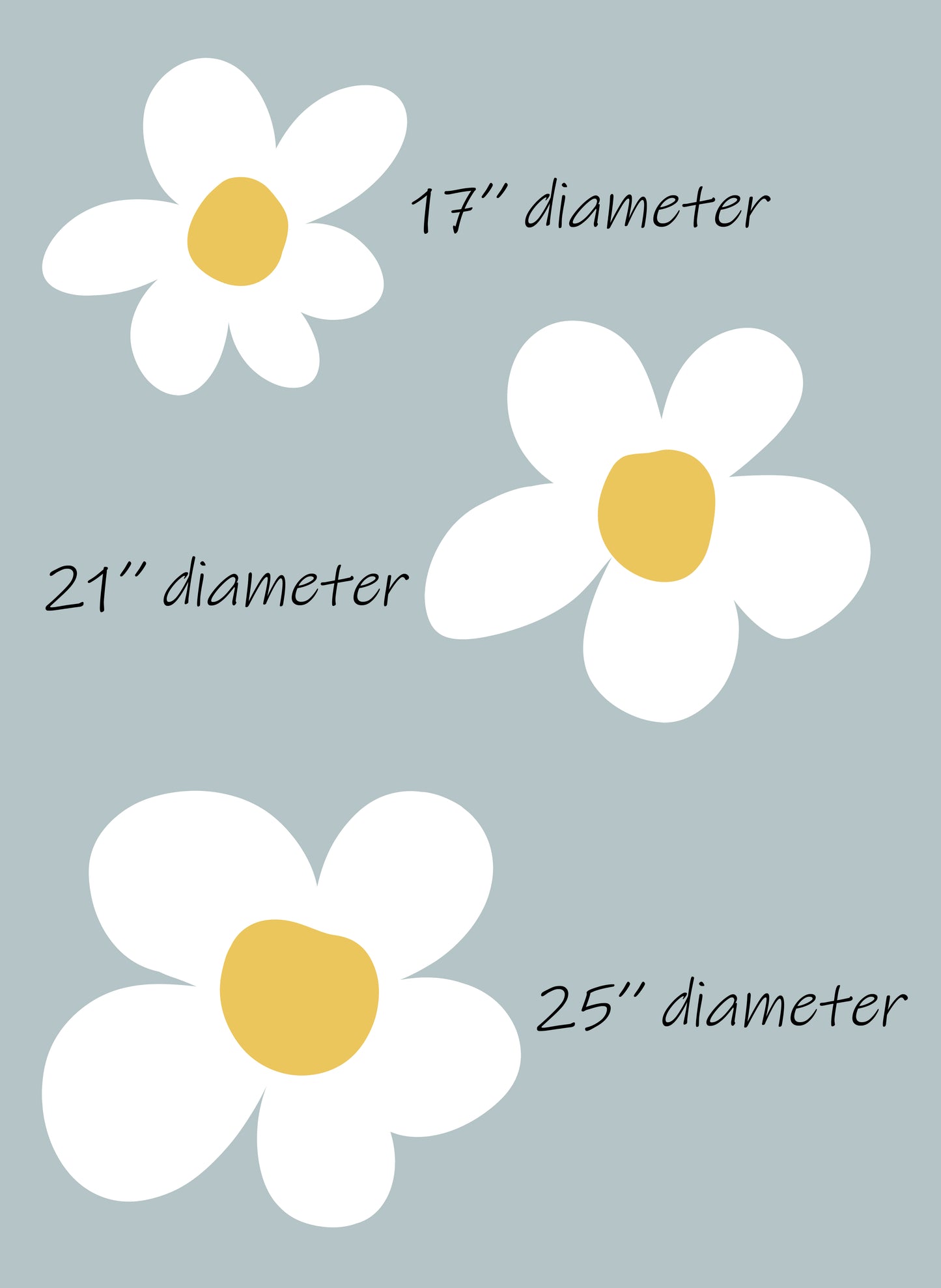 Daisy Trio Wall Decal Self Adhesive Room Décor