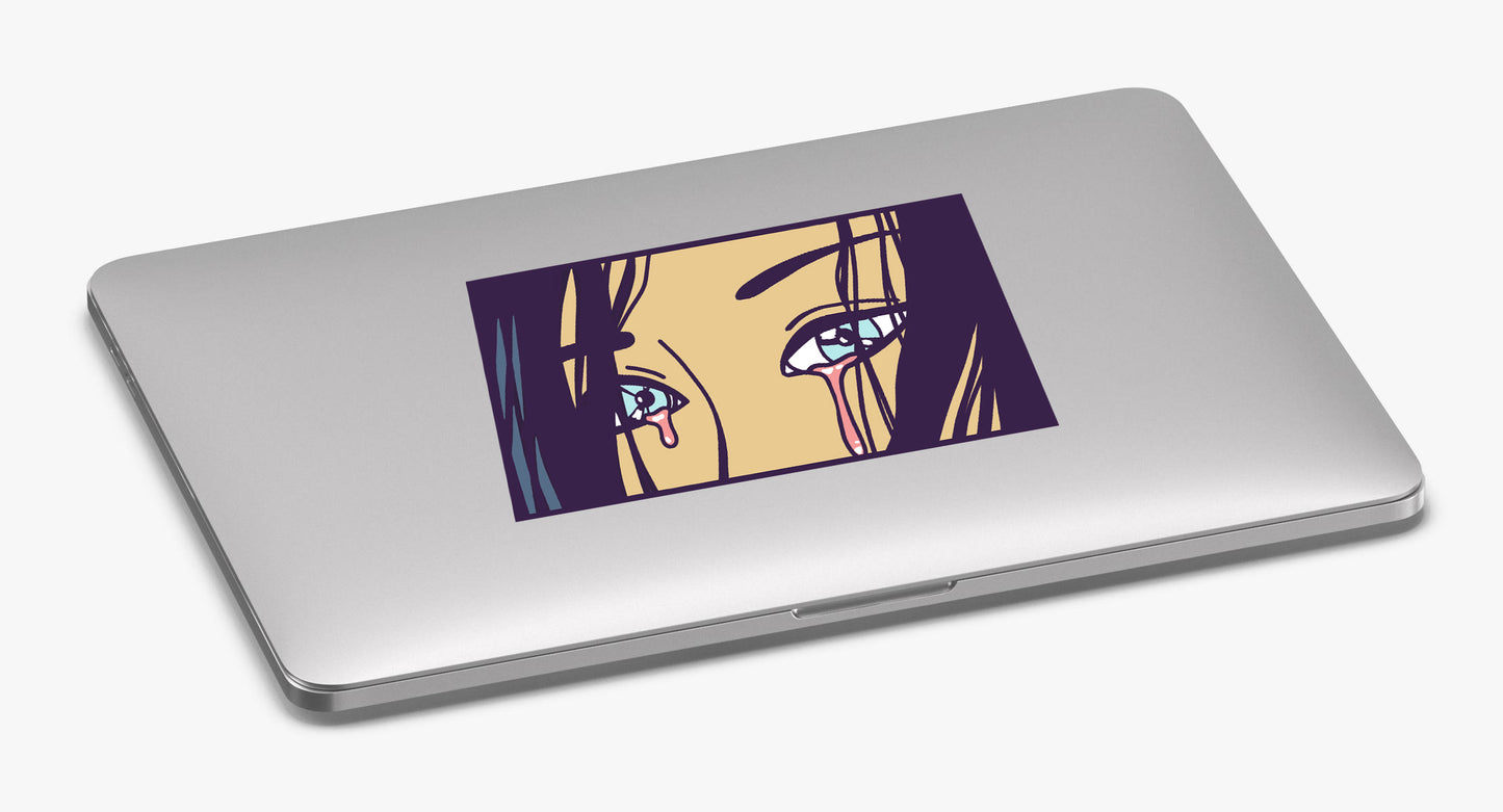 Crying Girl Pop Art Eyes Anime Manga Decal Removable Vinyl Sticker Décor