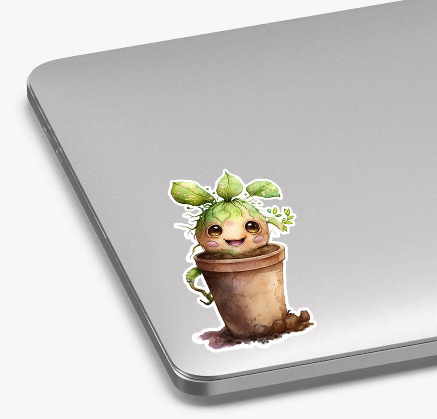 Baby Mandrake Magic Plant Wizard World Cute Plant Bumper Decal Laptop Sticker