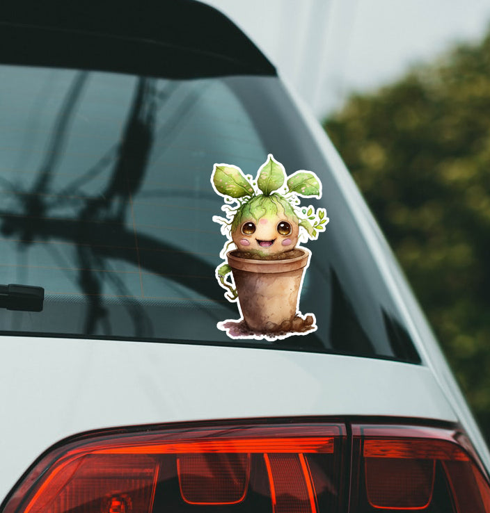 Baby Mandrake Magic Plant Wizard World Cute Plant Bumper Decal Laptop Sticker