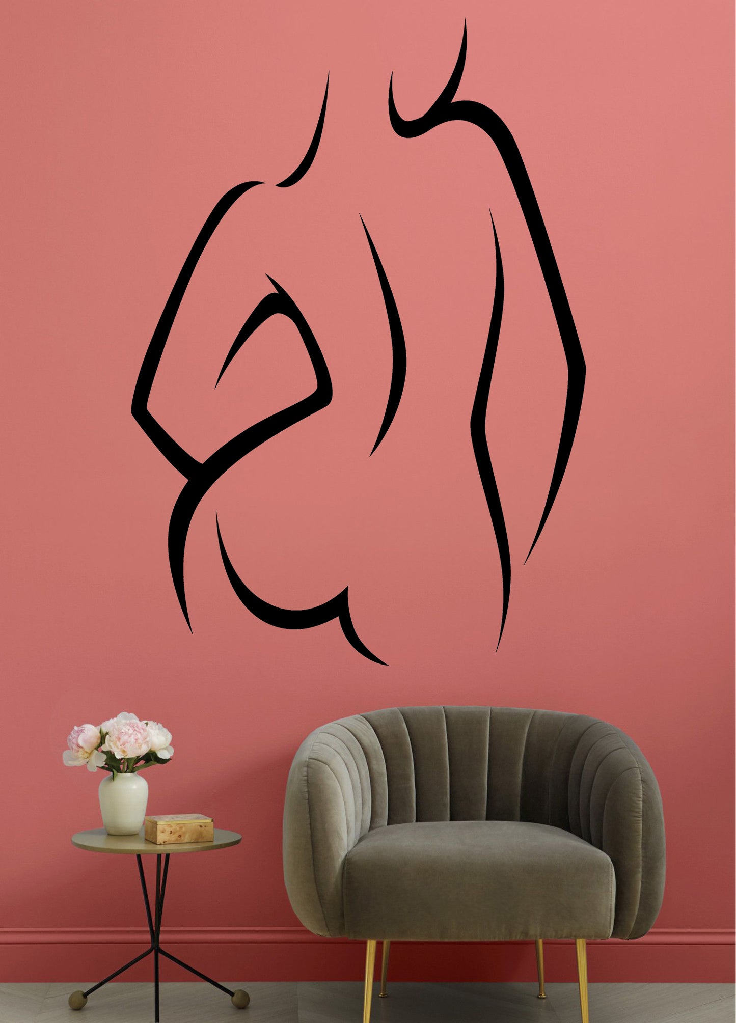 Sexy Girl Body Decal Woman Silhouette Sticker Fitness Bathroom Wall Decal Shower Décor