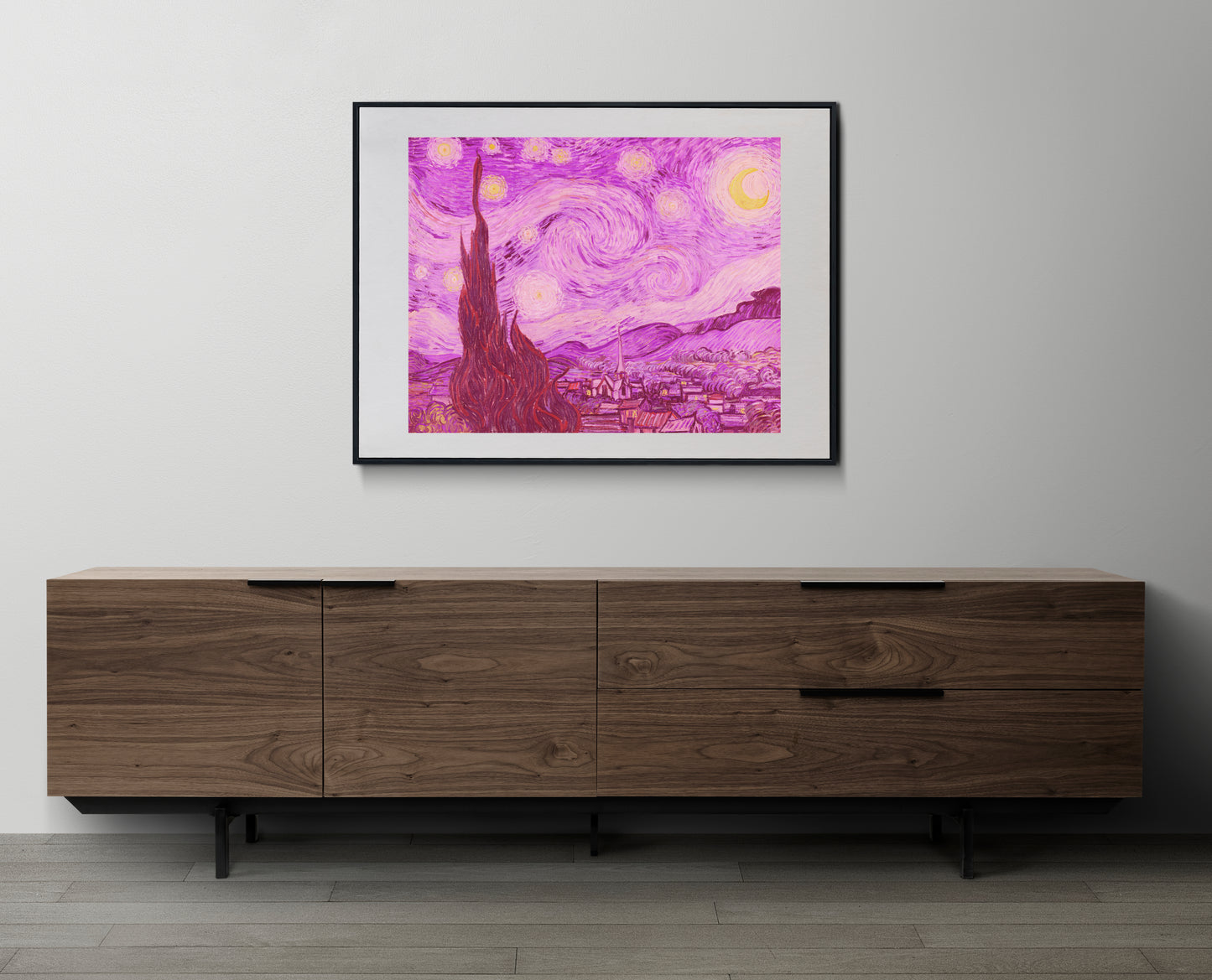 Van Gogh Starry Night In Pink Poster Abstract Painting